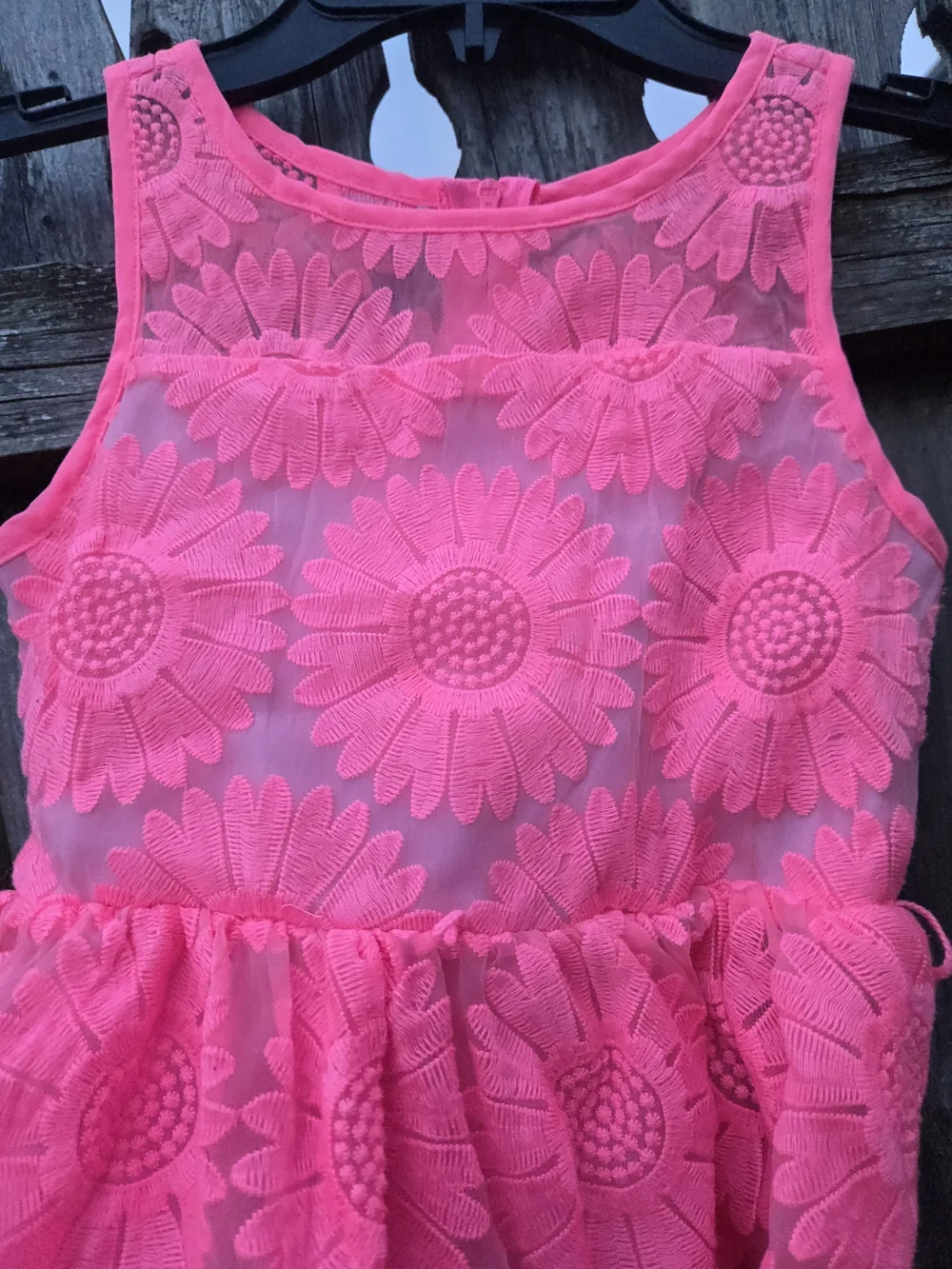 Justice Girls Pink Floral Lace Dress - Lightweight Sleeveless Party Dress